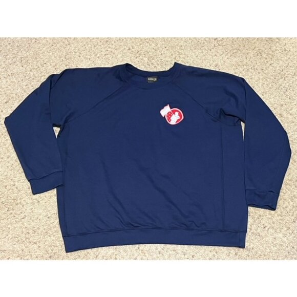 Baseballism Men Navy Blue Flag Man Badge Crewneck Sweatshirt Size XXL 2XL EUC - Picture 1 of 5